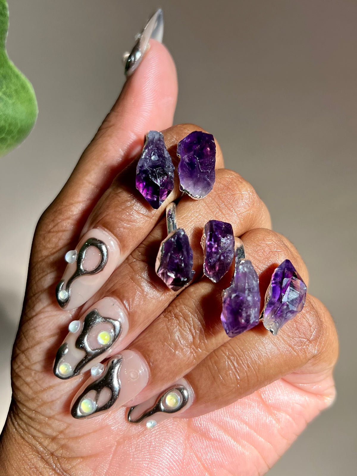 Adjustable Amethyst Rings (Gold or Silver Plated)