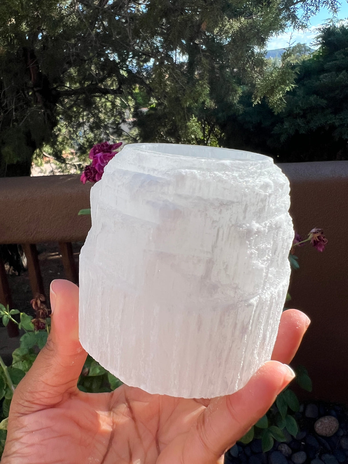 Selenite Tealight Candle Holder