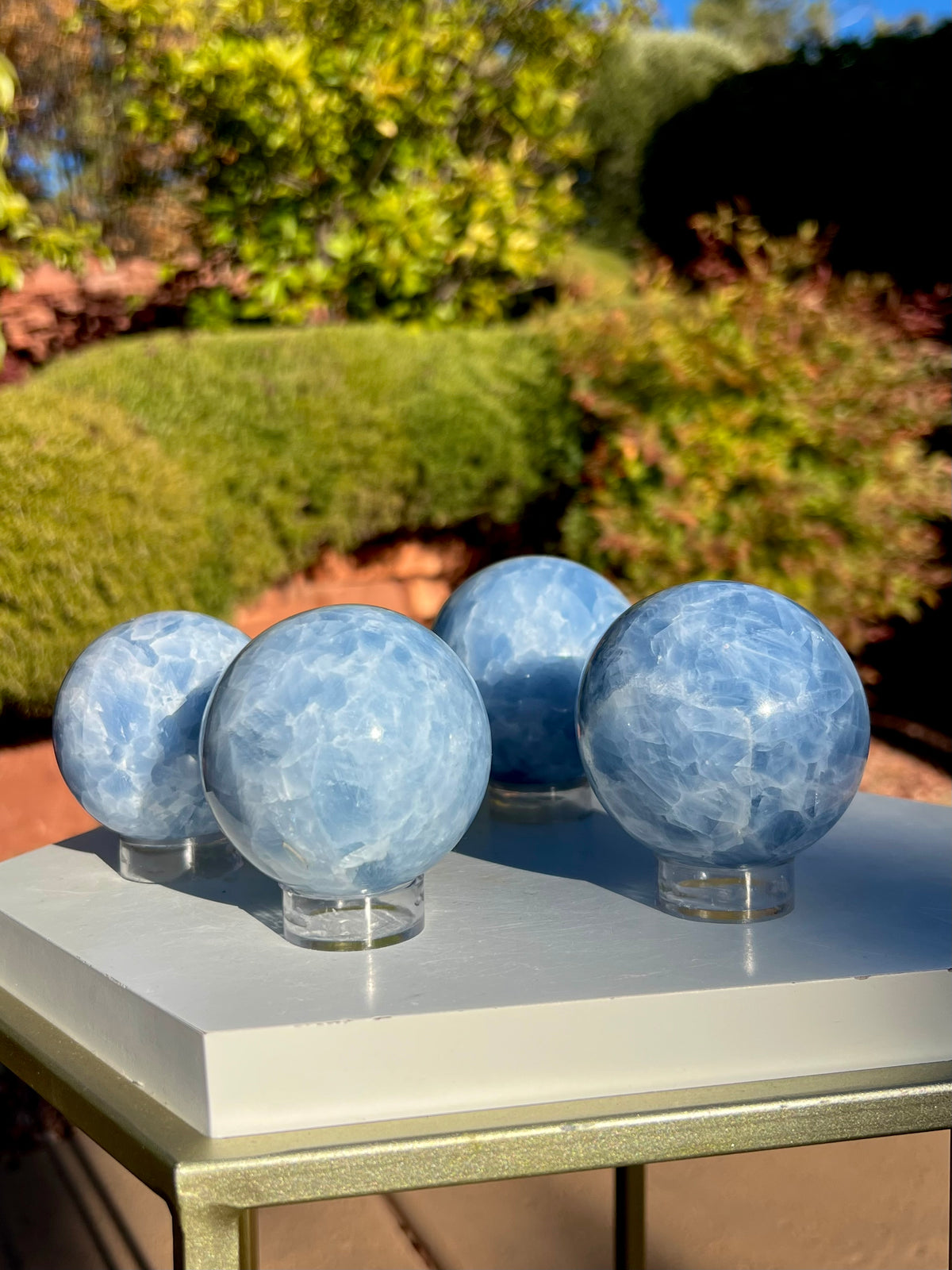 High Grade Blue Calcite Spheres- Large