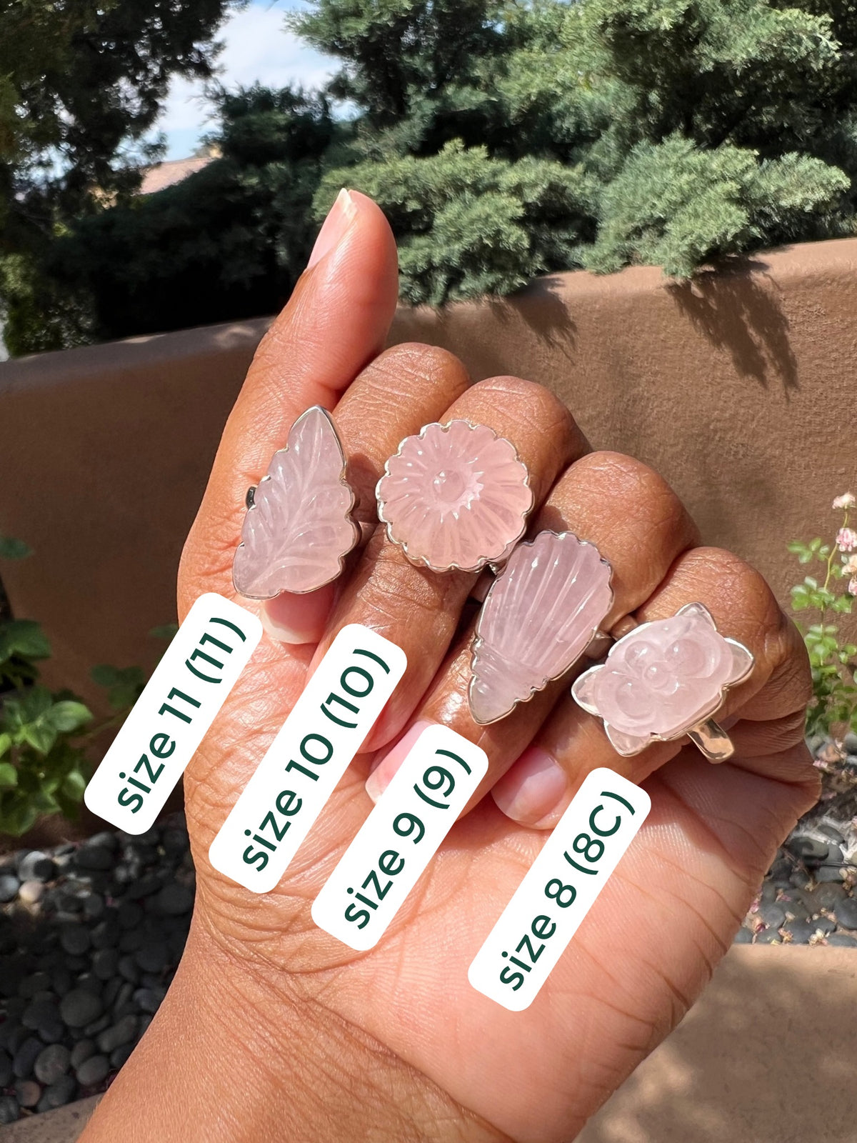 Sterling Silver Rose Quartz Rings (Choose Your Fav!)