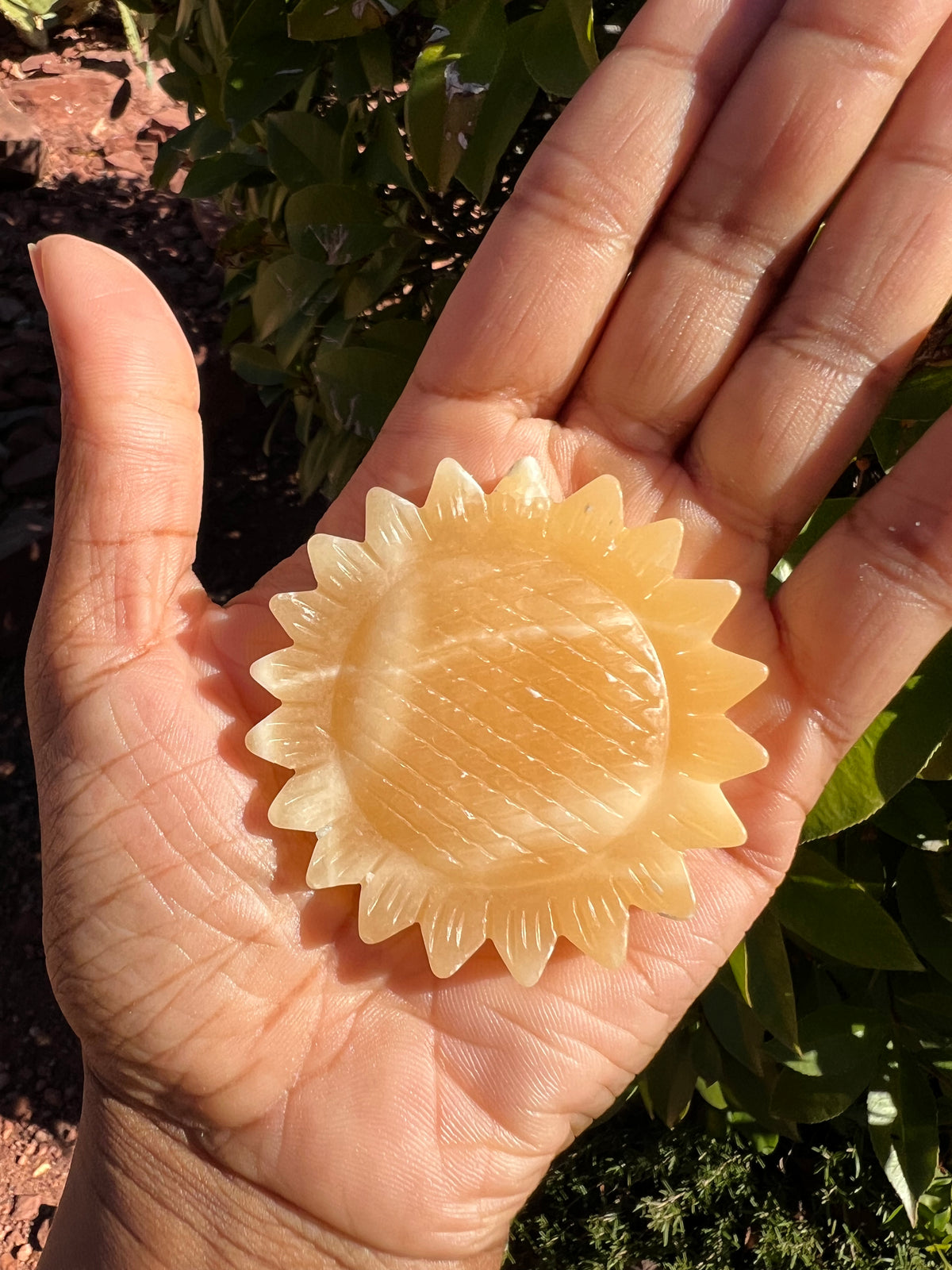 Orange Calcite Sunflower 🌻 (Perfectly imperfect)
