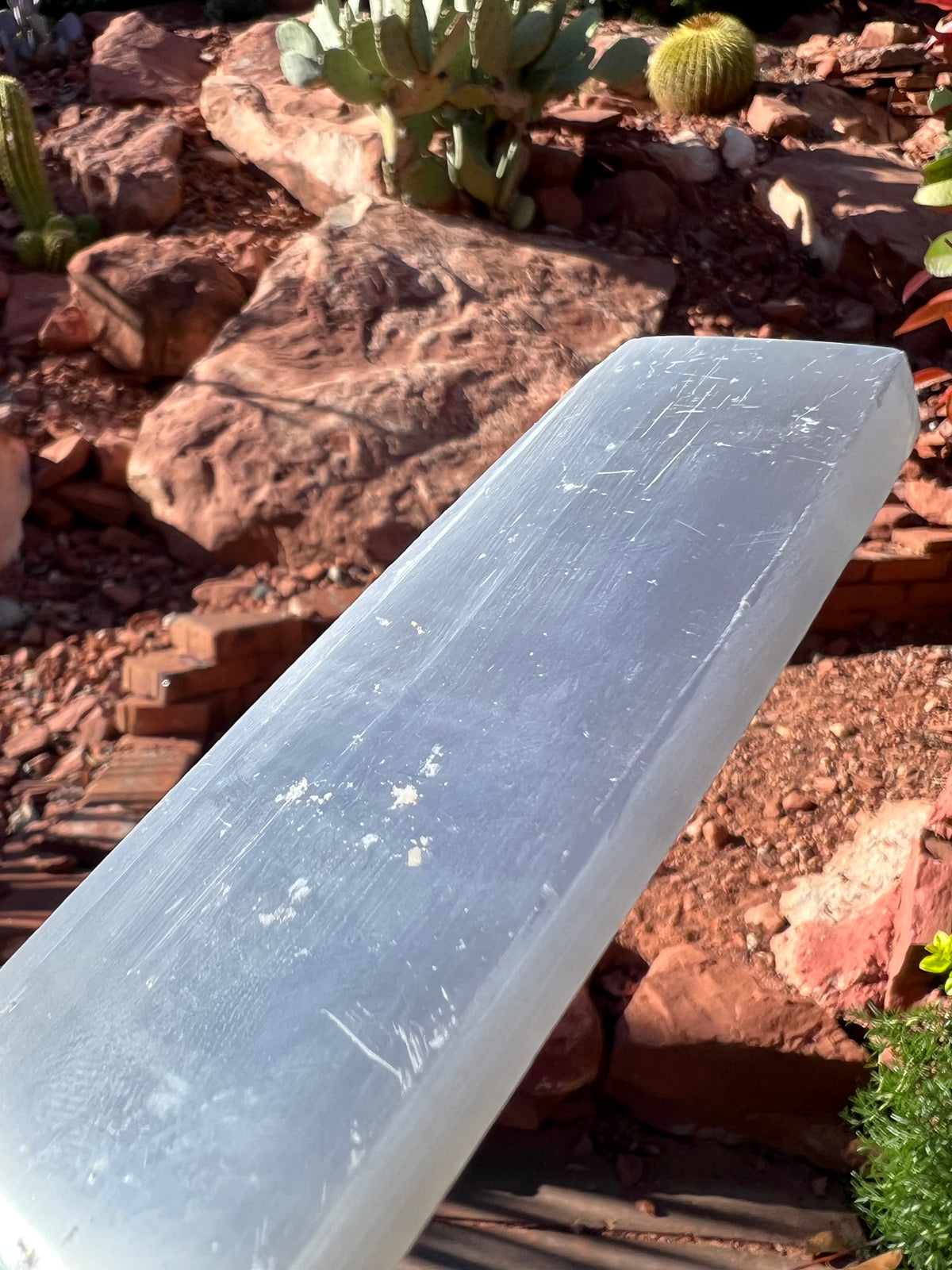 8” Selenite (Satin Spar) Charging Plate- Perfectly Imperfect