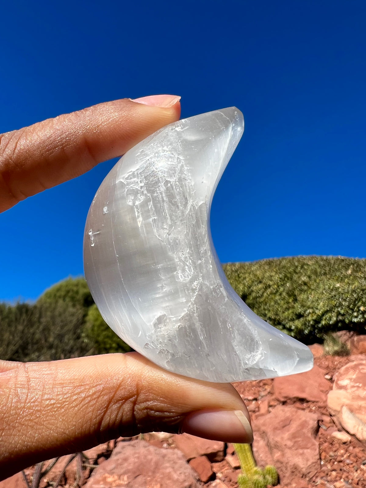 Selenite (Satin Spar) Moon (Perfectly Imperfect 💎)