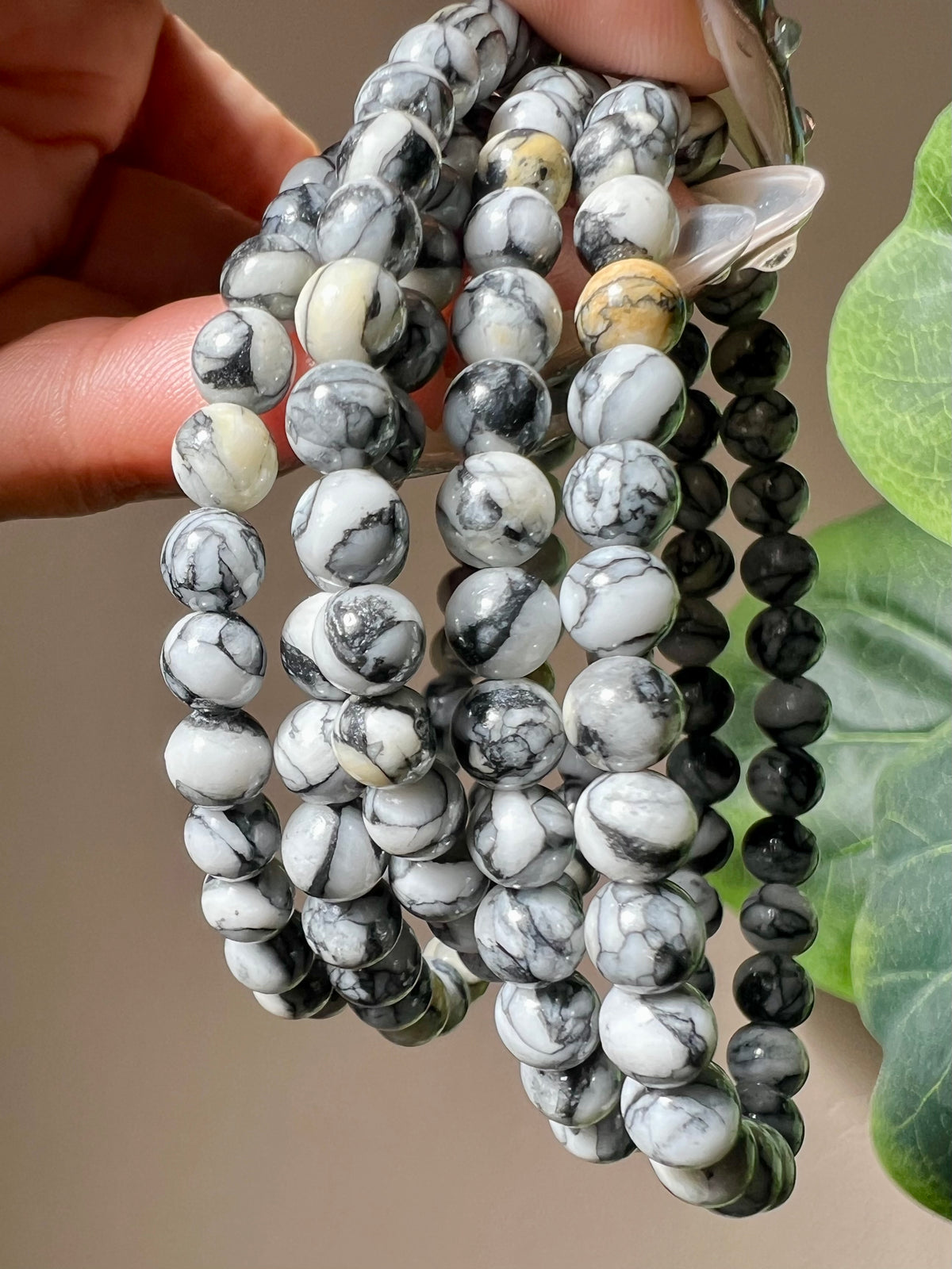 RARE: Pinolith (Pinolite) Bracelet: 6mm beads