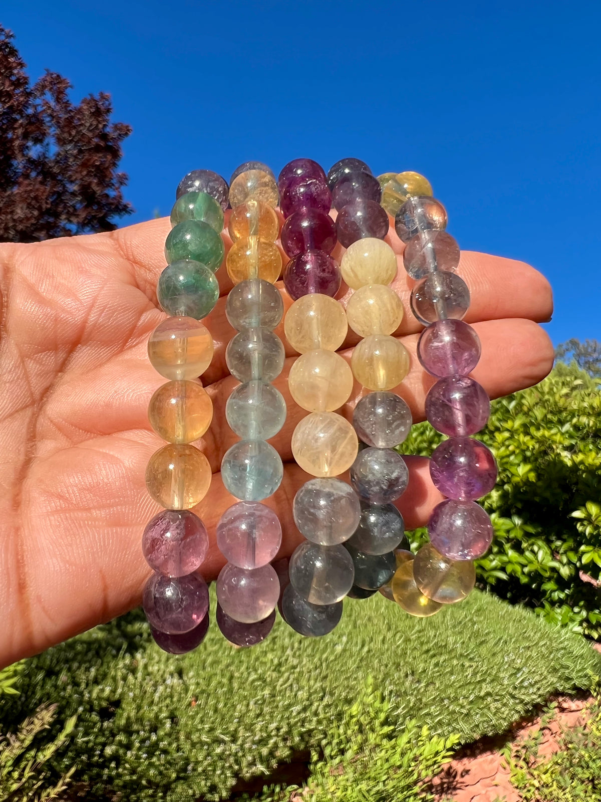 Rainbow Fluorite Bracelet  - 8mm beads