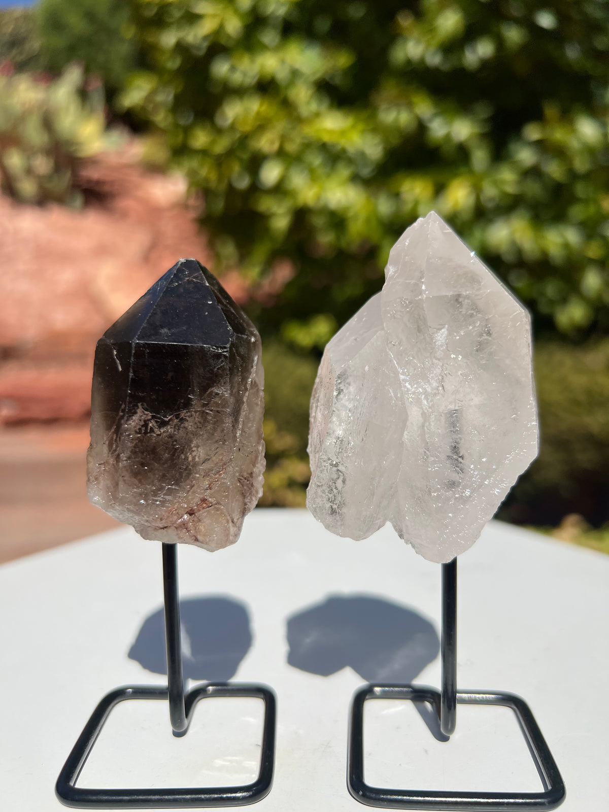 Smoky Quartz + Clear Quartz Mini Duo