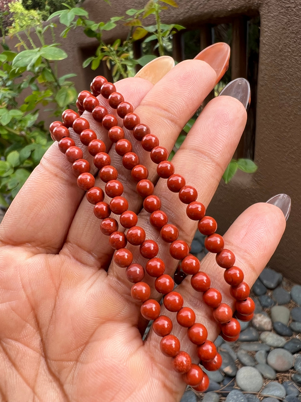 Red Jasper Bracelet- 4mm beads