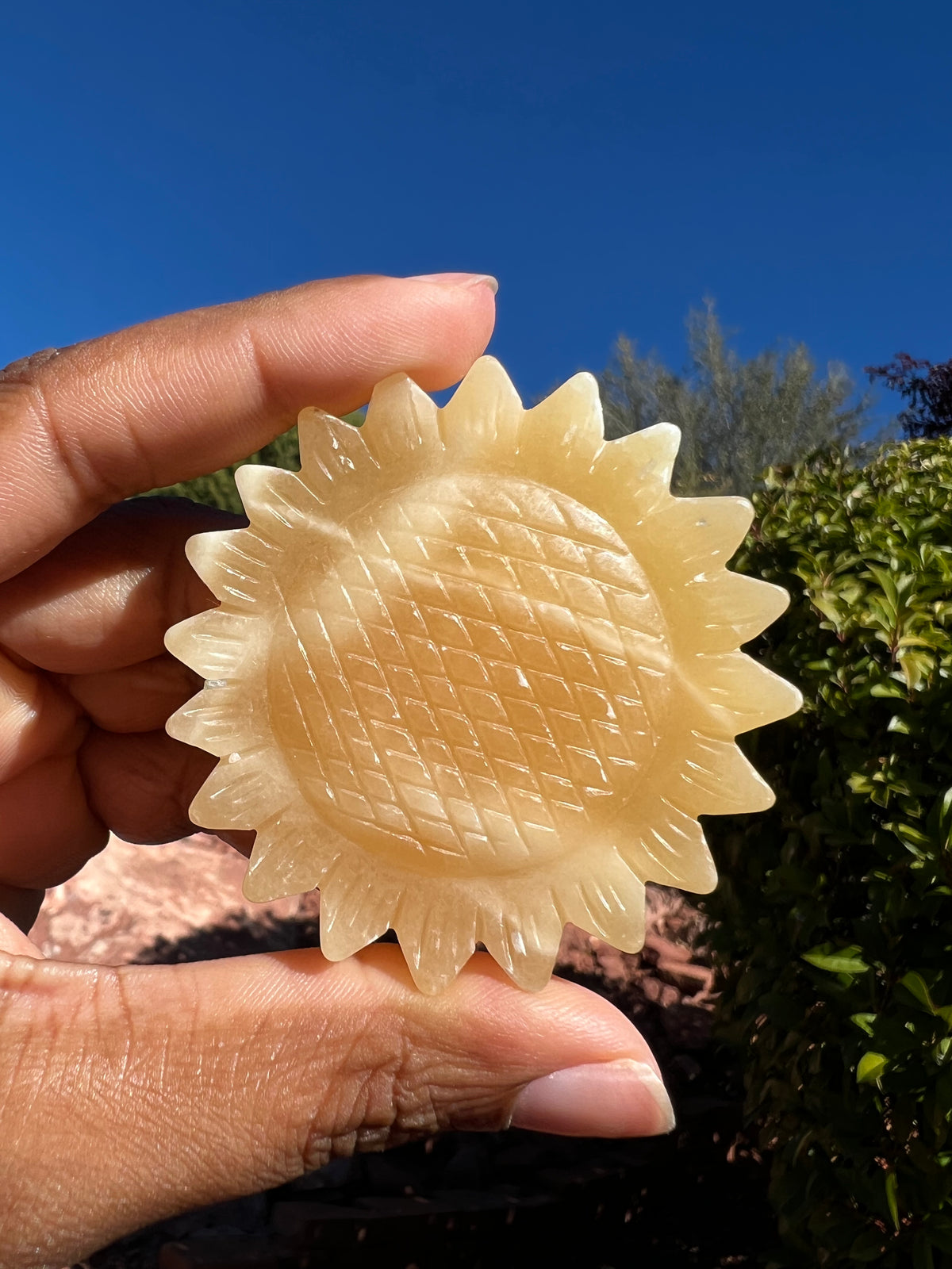 Orange Calcite Sunflower 🌻 (Perfectly imperfect)