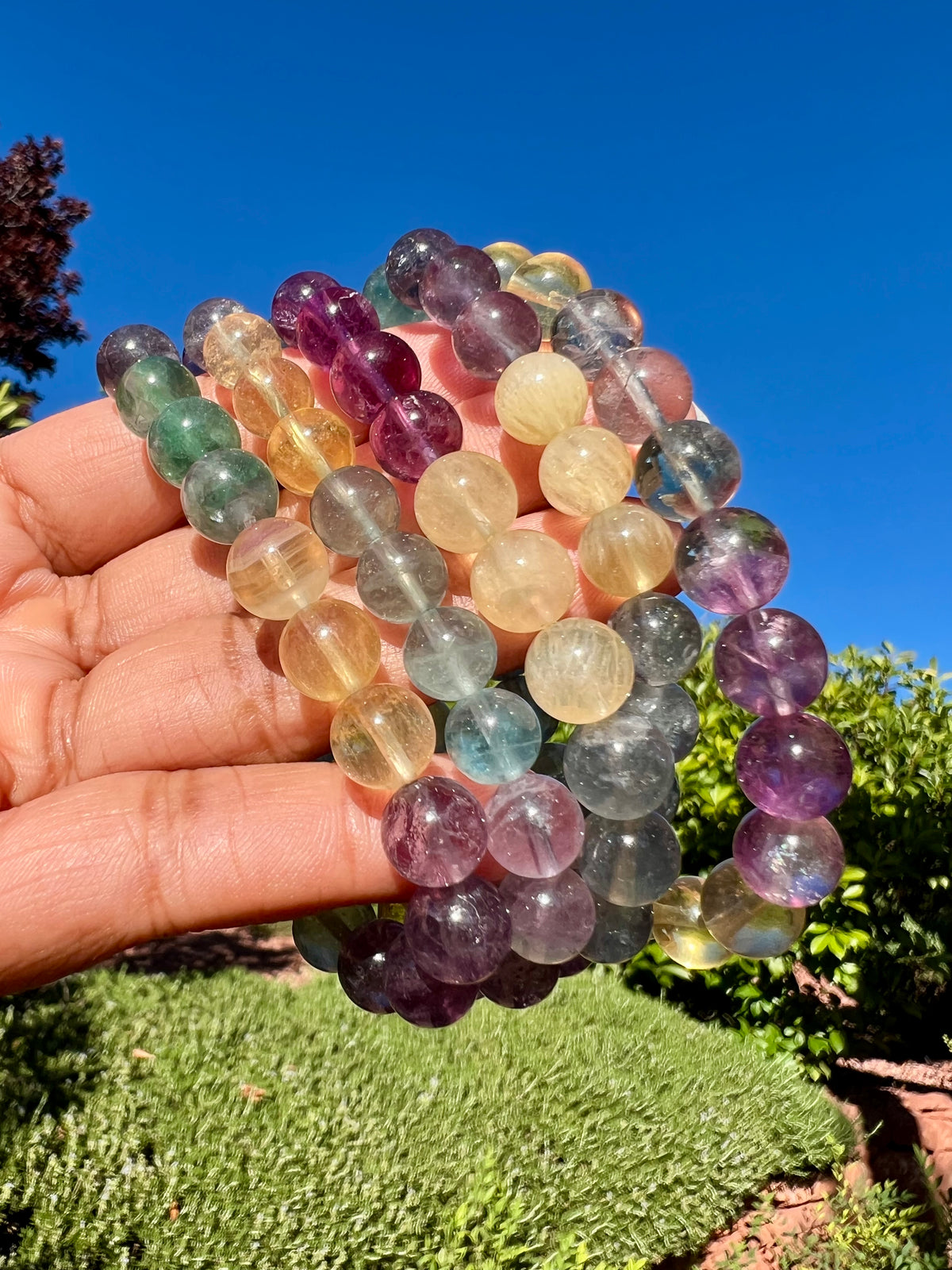 Rainbow Fluorite Bracelet  - 8mm beads