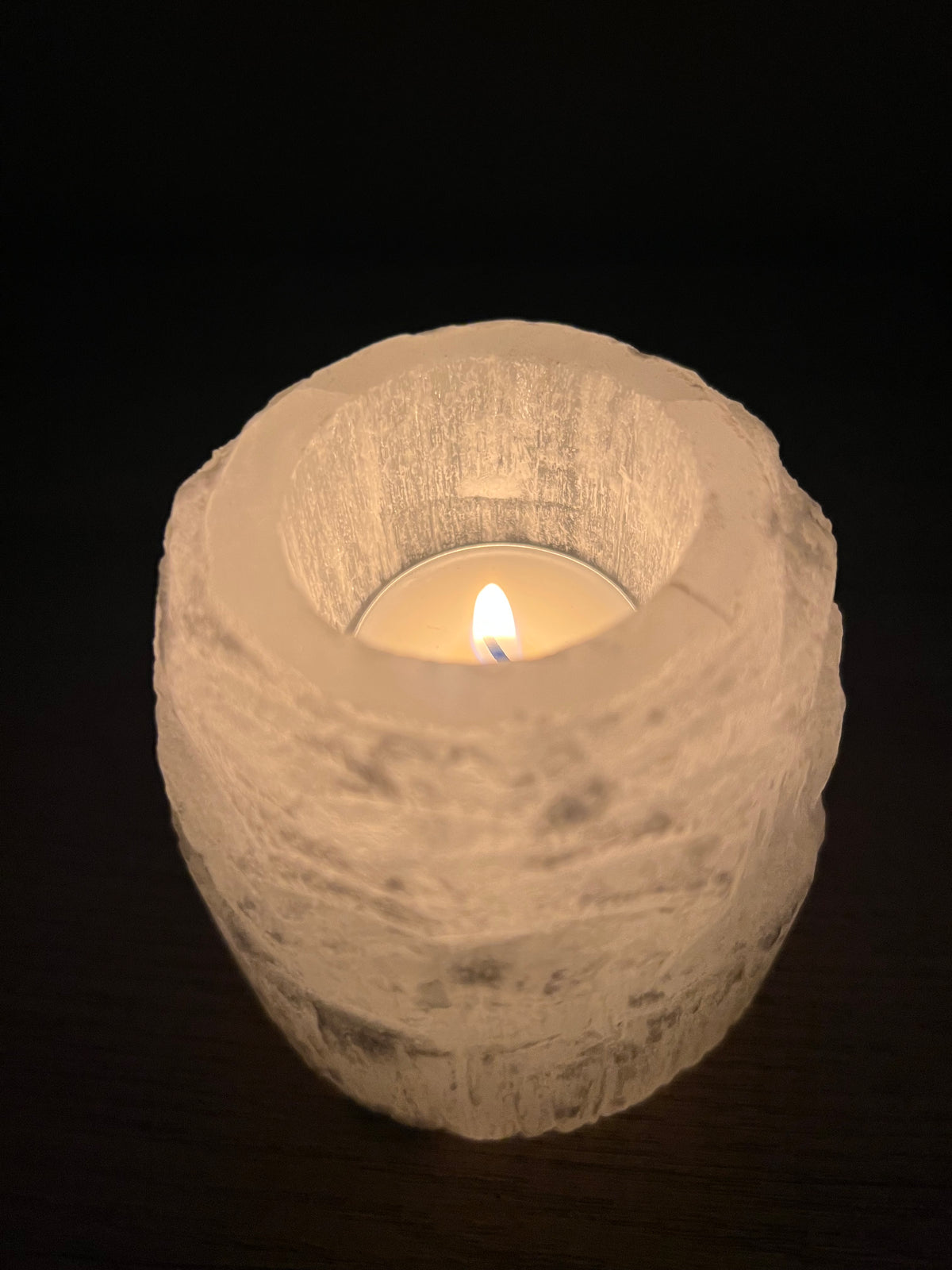 Selenite Tealight Candle Holder