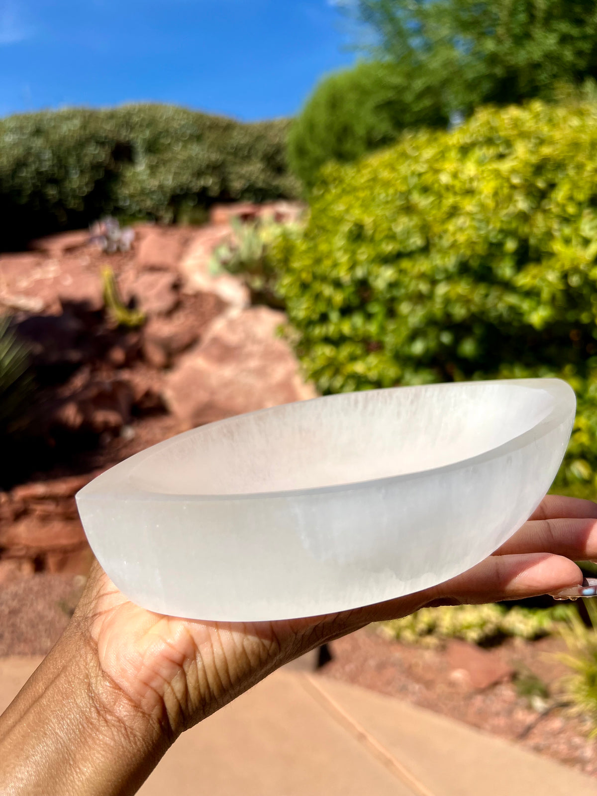 XL Selenite (Satin Spar) Bowl- Eye Shaped 👁️