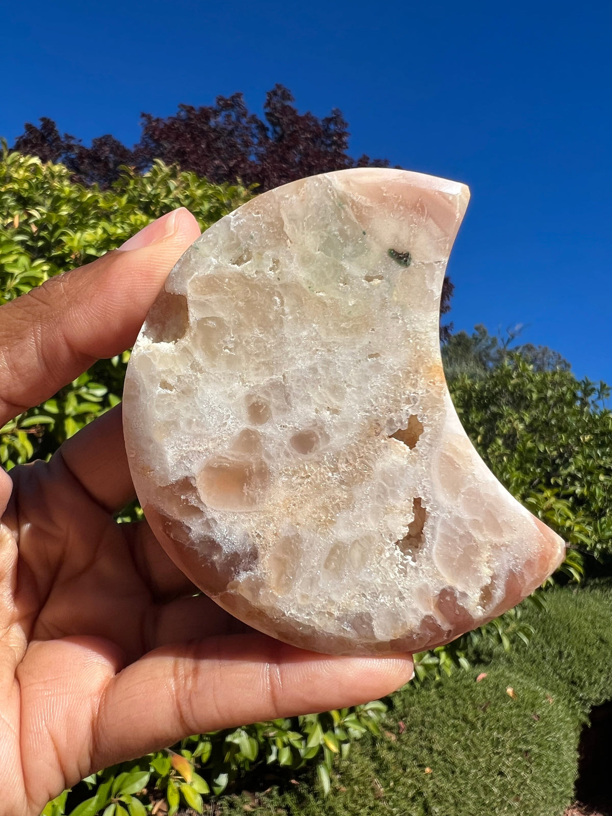 Large Pink Amethyst Moon - A