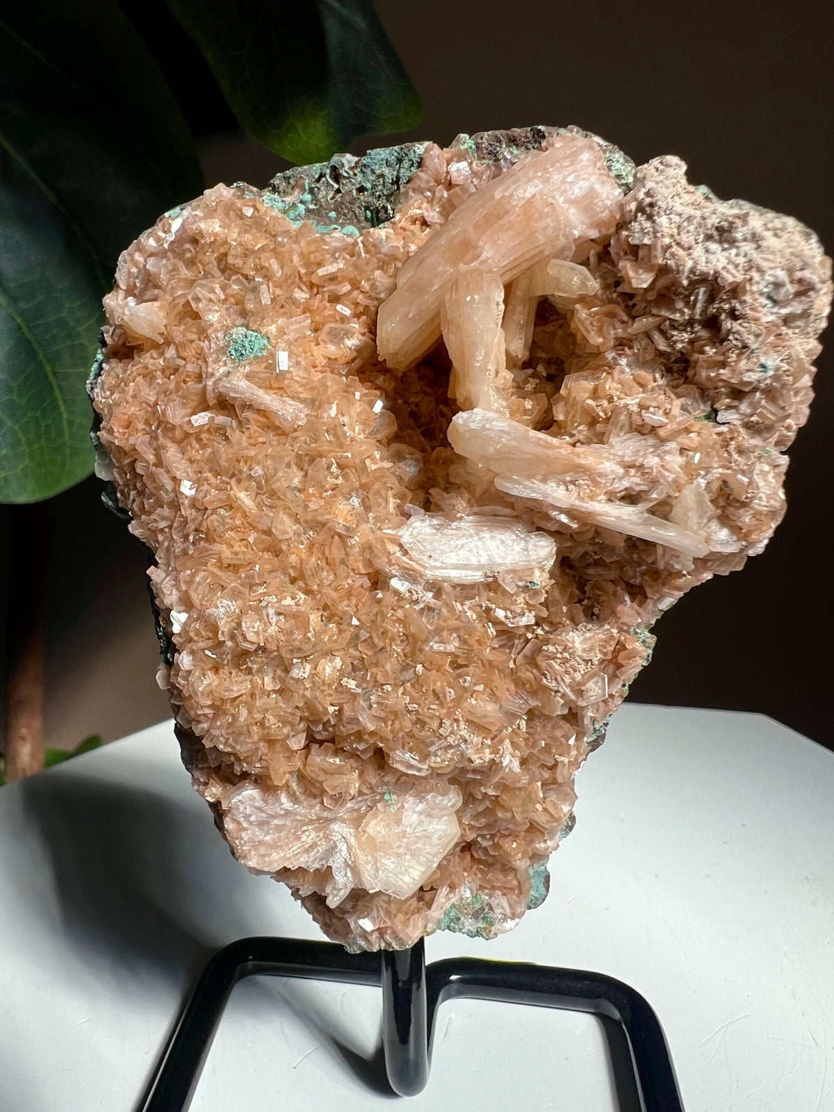 Pink Heulandite & Stilbite on base