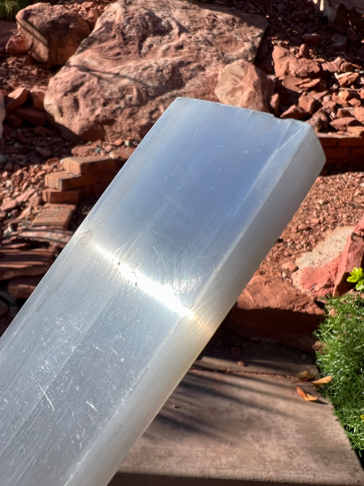 8” Selenite (Satin Spar) Charging Plate- Perfectly Imperfect
