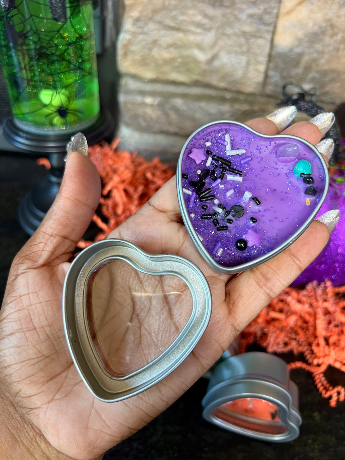 Halloween Heart Candle Set (Hand-Poured 🤍)