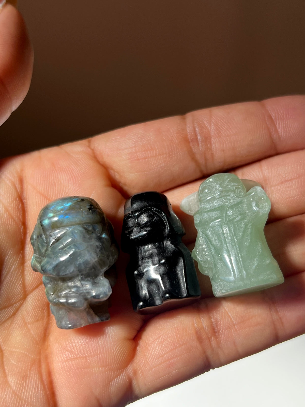 Mini Star Wars Trio- Obsidian Labradorite + Green Aventurine