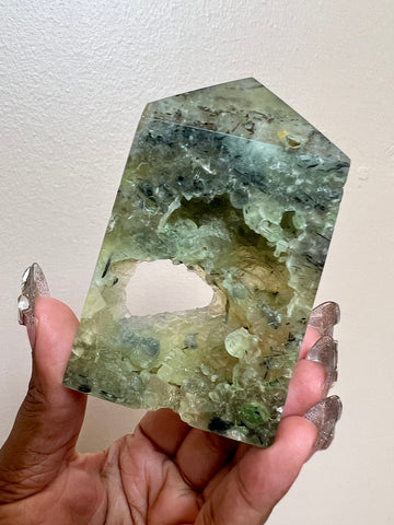 Prehnite w/ Epidote Tower- A (Perfectly Imperfect)