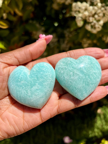 Medium Amazonite Hearts (Perfectly Imperfect) 💎