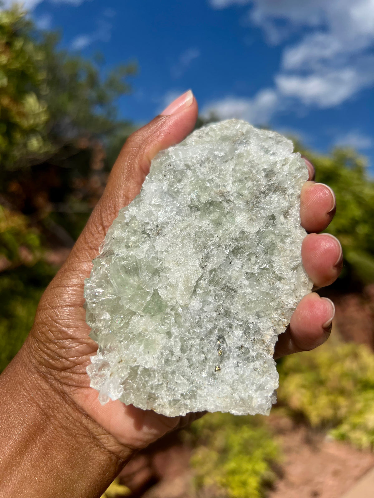 Green Fluorite Cluster (Super Gemmy 😍)- A