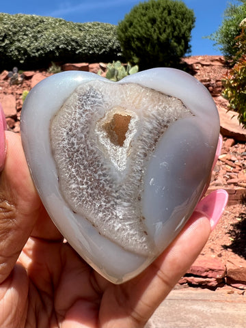 Agate Heart w/ Druzy- P6 ✨(Perfectly Imperfect 💎)