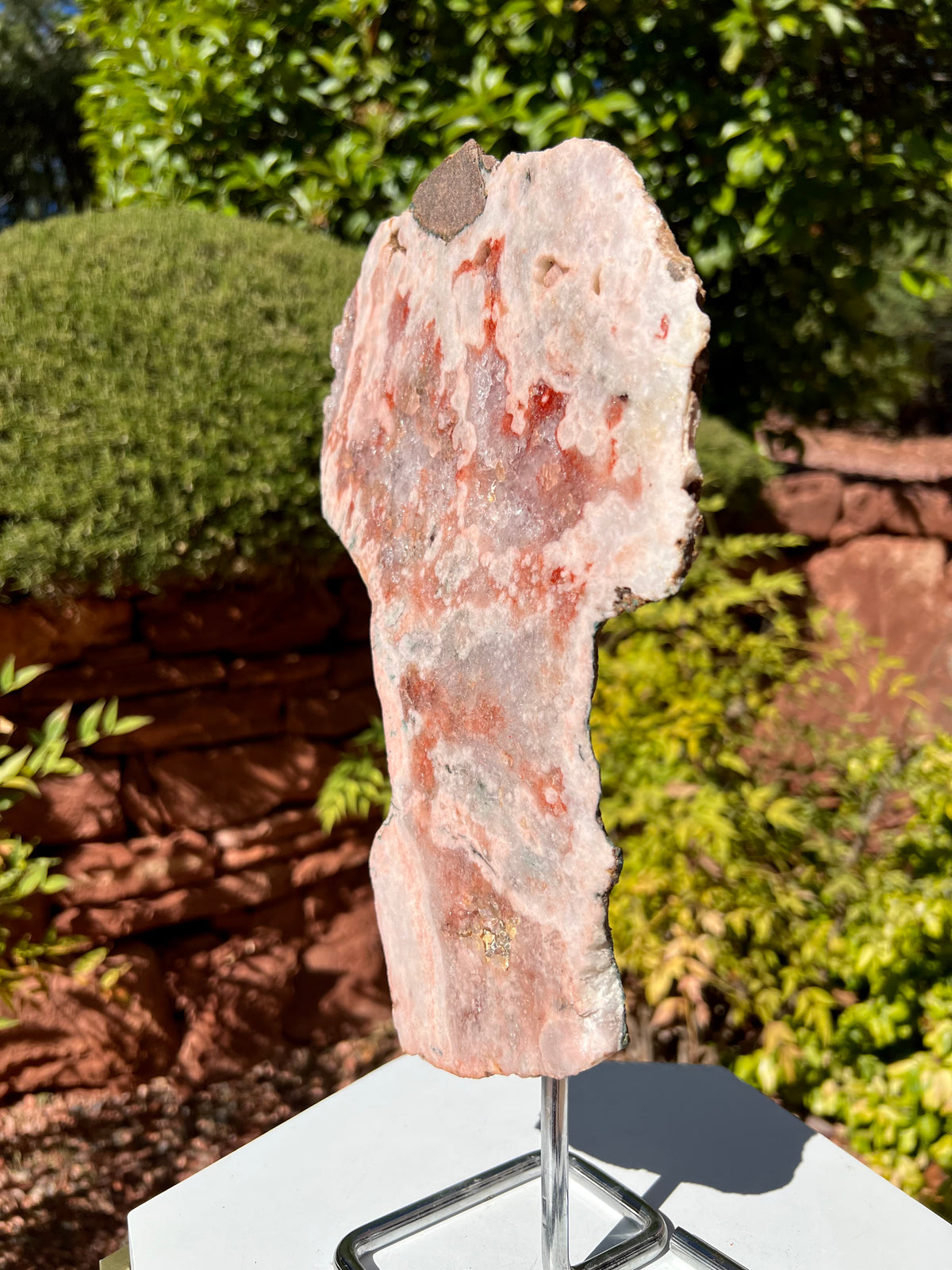 XL Pink Amethyst Slab on base- J (Special Price- 2 hours only!)