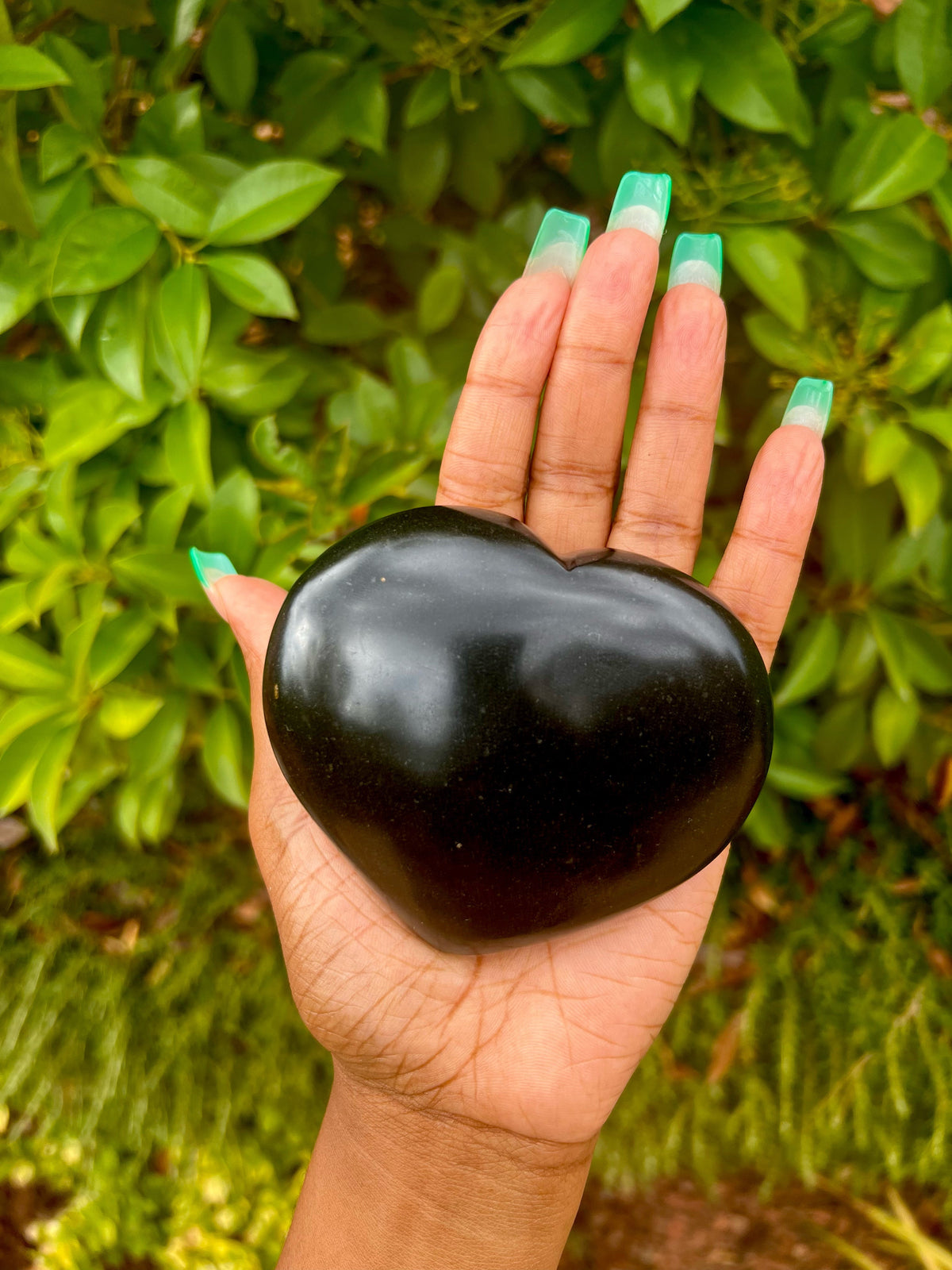 Large Black Tourmaline Hearts