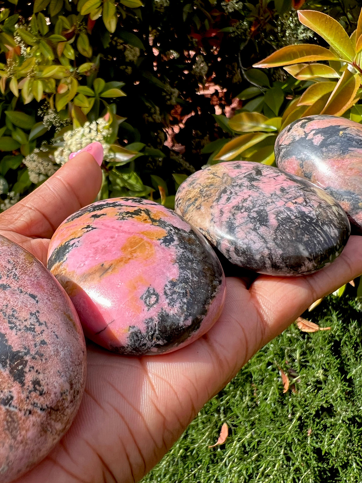 Large Rhodonite Palm Stones (Perfectly Imperfect 💎)