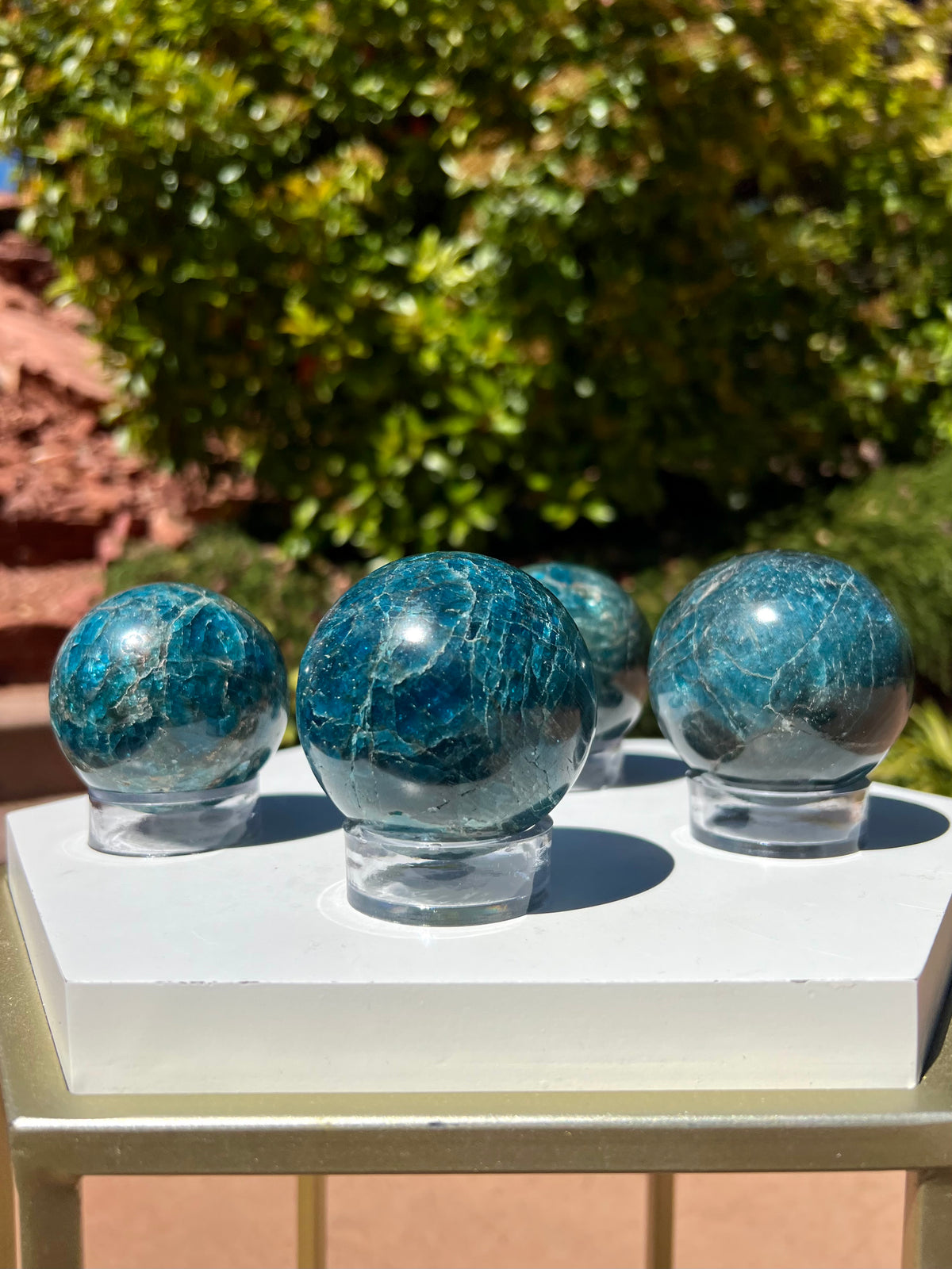 High Grade Blue Apatite Spheres