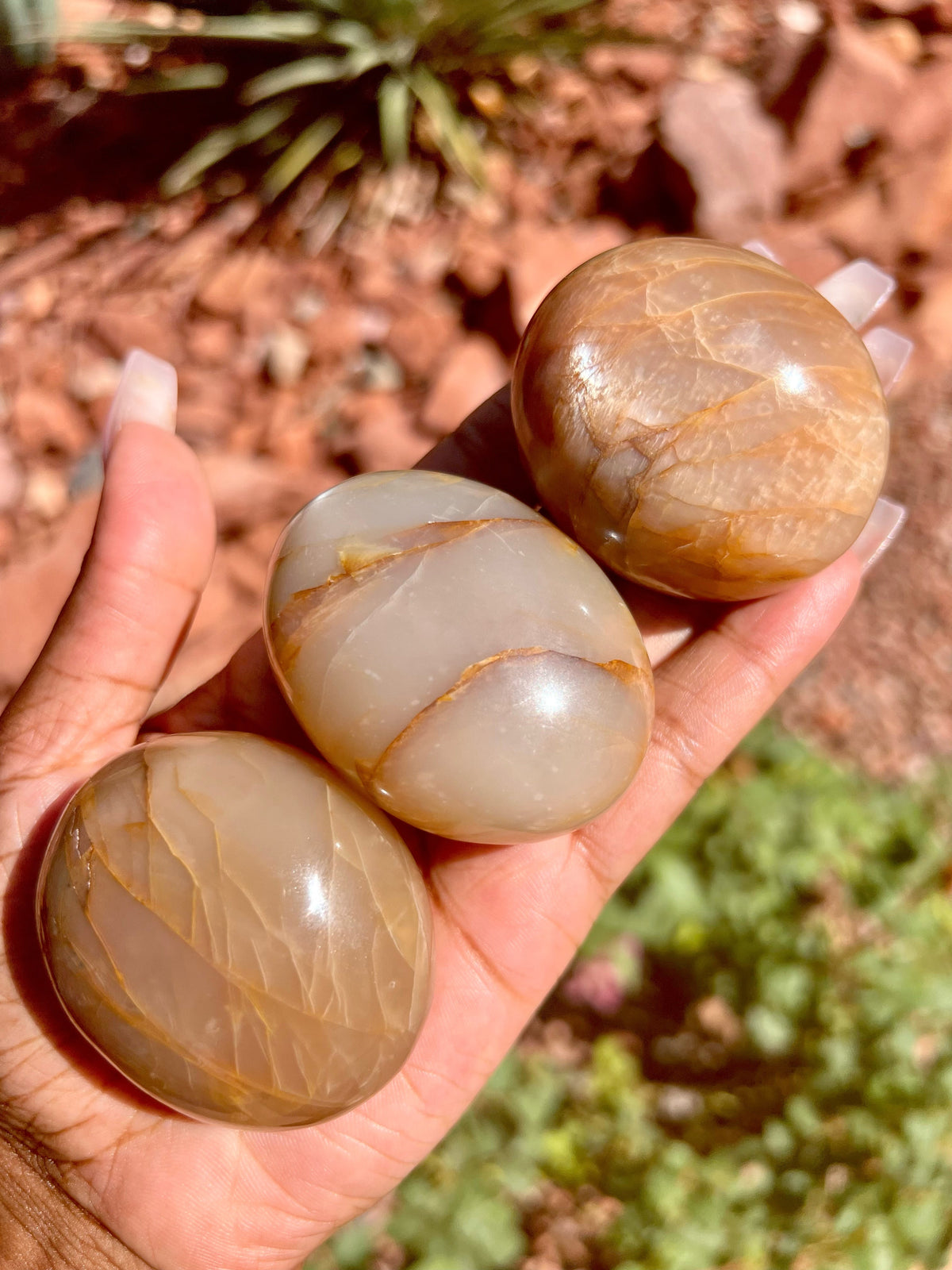 High Grade Peach Moonstone Pebbles