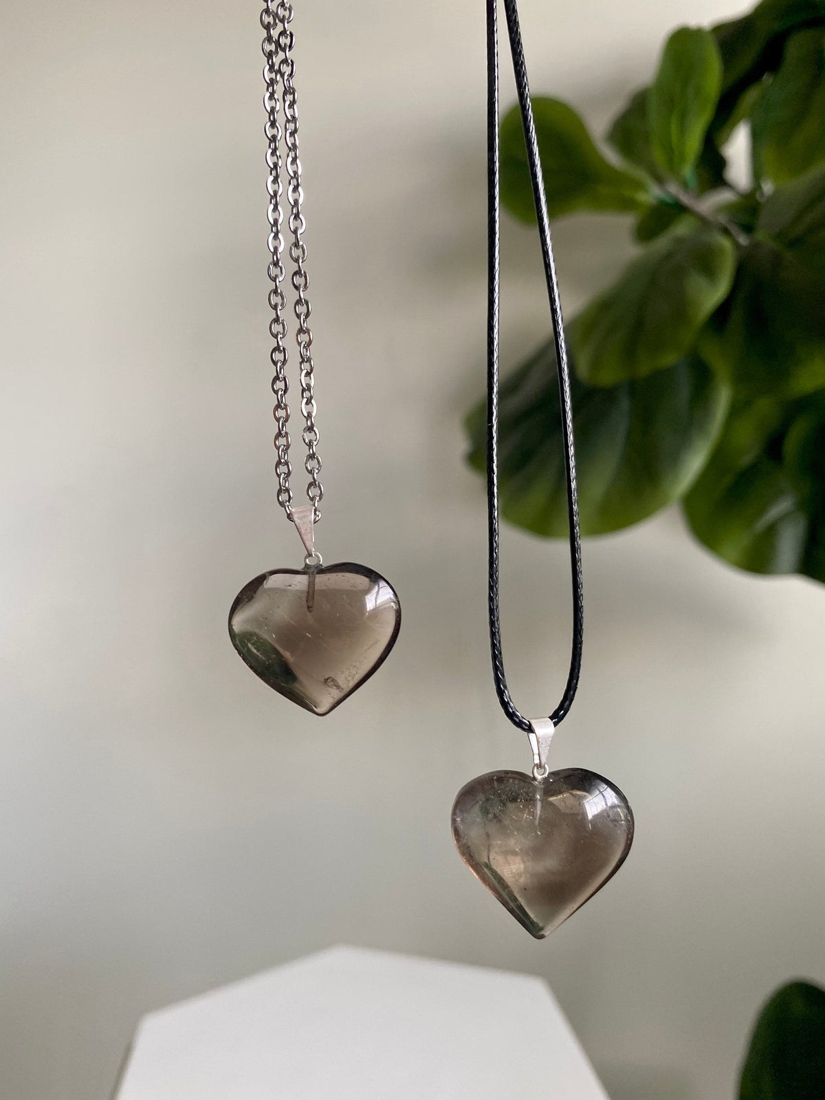 Smoky Quartz Heart Pendant with FREE chain | Smoky Quartz Necklace |