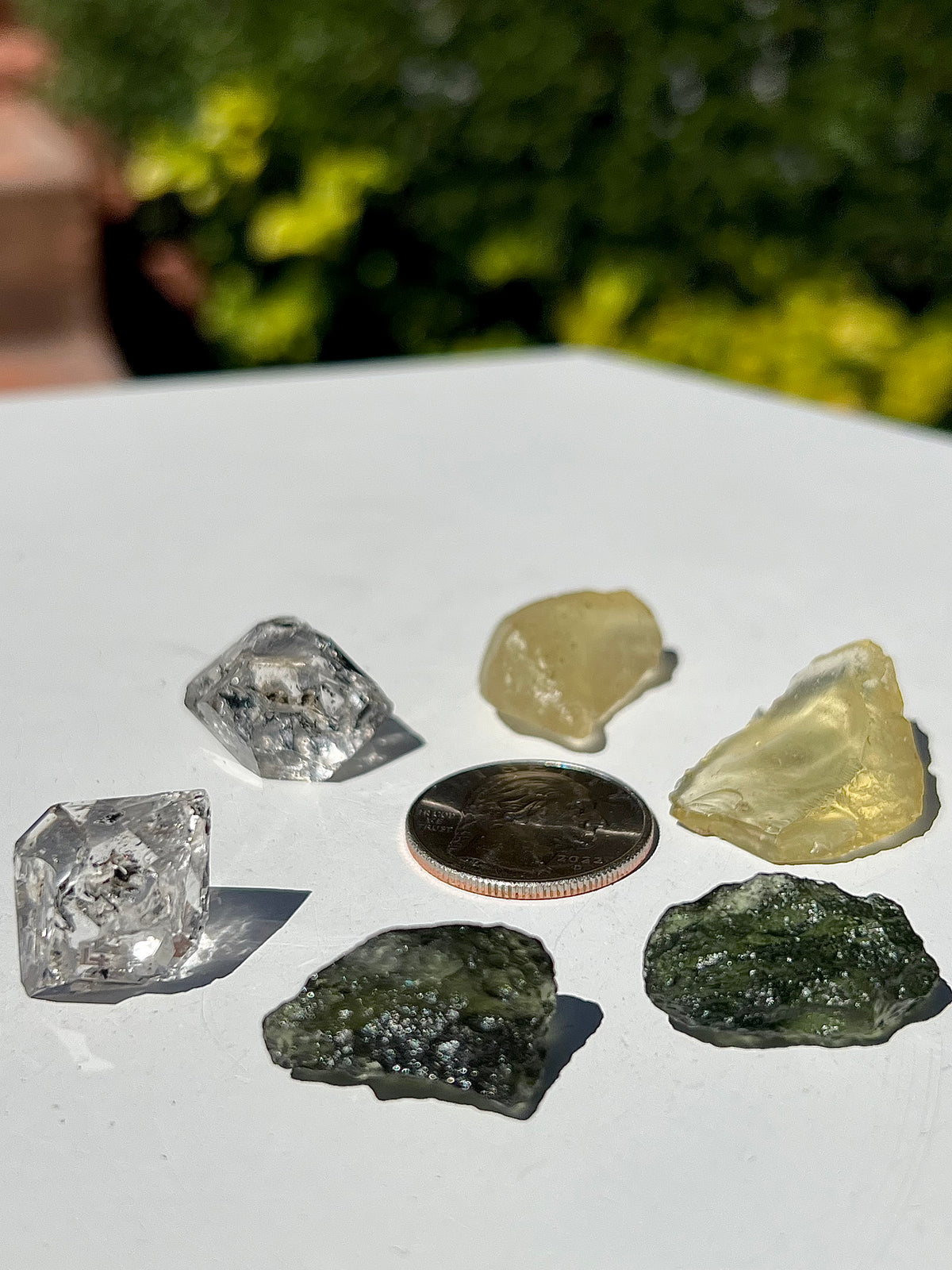 Moldavite, Libyan Desert Glass, Herkimer Diamond Trio- LARGE 🛸✨💎