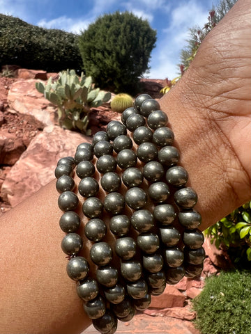 Pyrite Bracelet  - 8mm beads