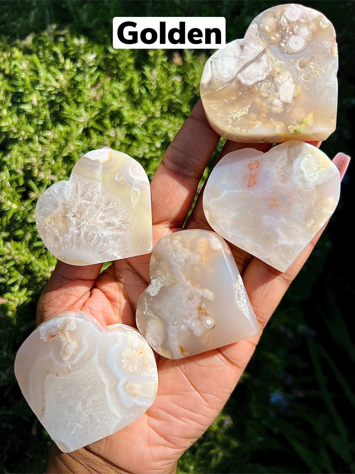 Flower Agate Hearts 🌸- Choose Your Style!
