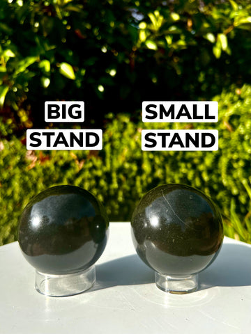 Large Black Tourmaline Spheres w/ Stand