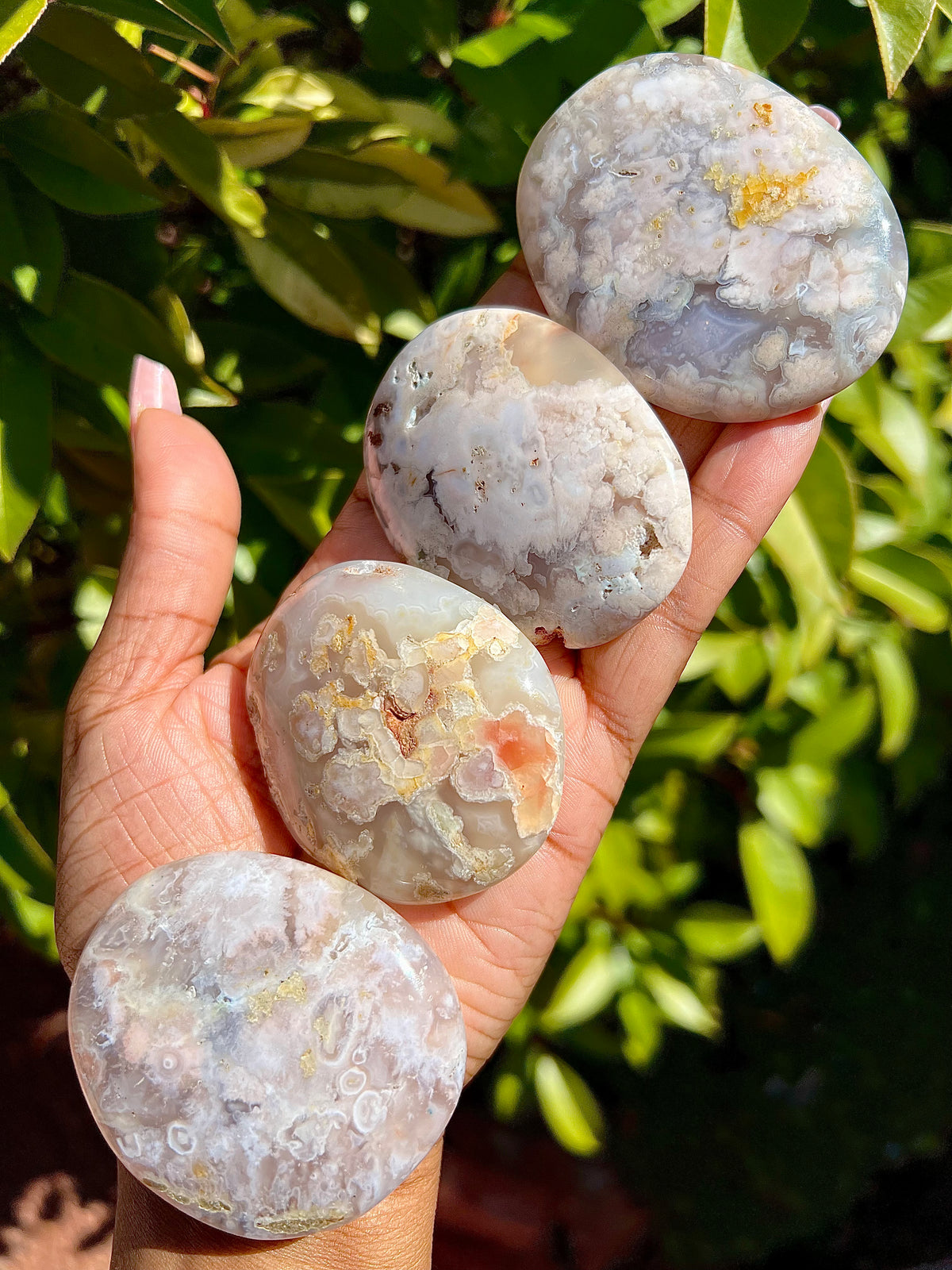 Flower Agate Palm Stone 🌸- Choose your style!