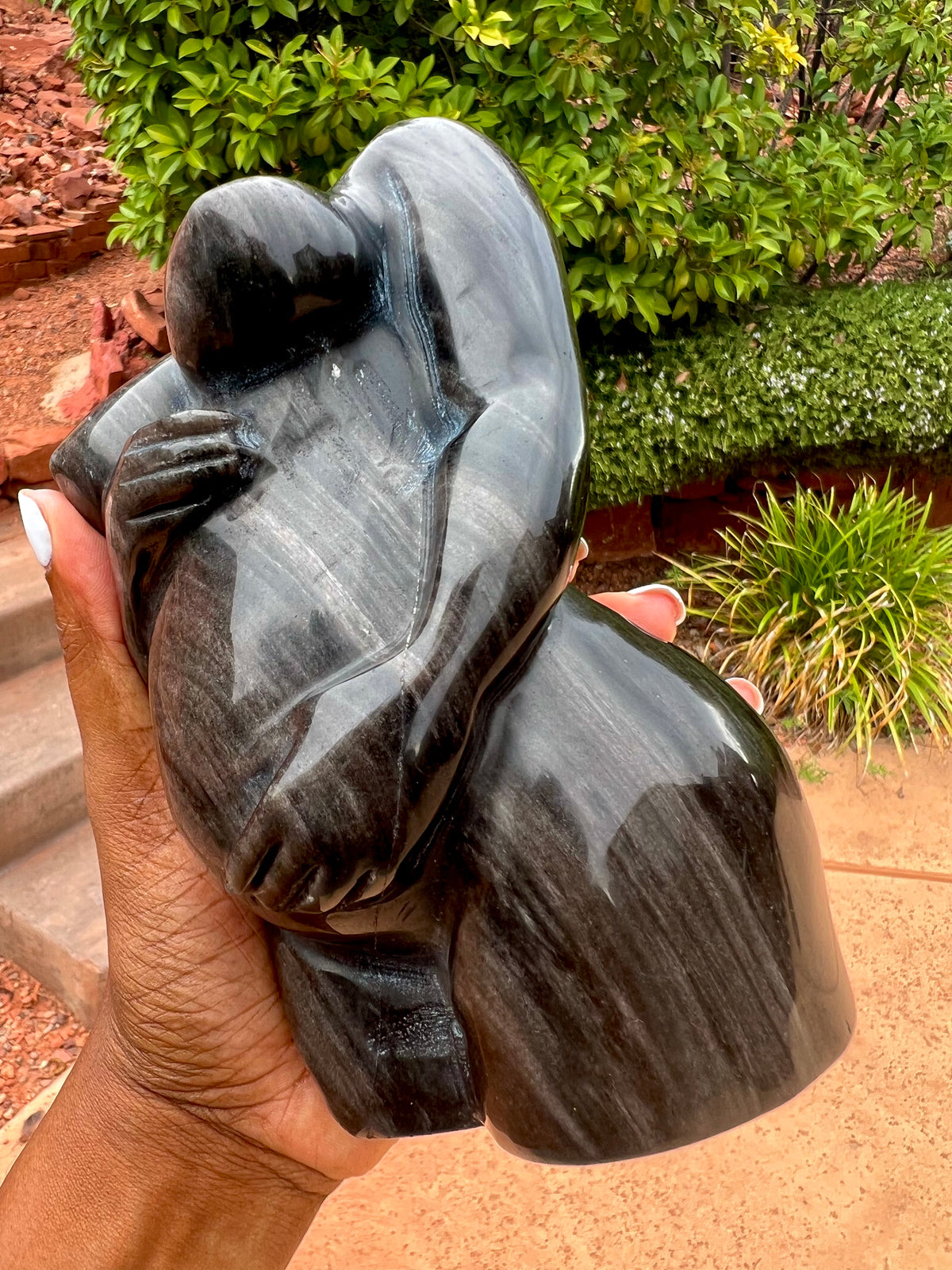 XL Silver Sheen Obsidian Goddess Body- (Pregnant)