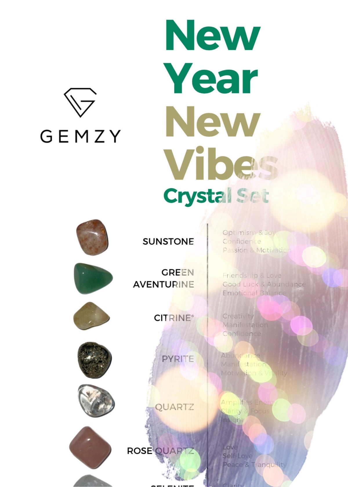 New Year New Vibes Set 💎✨ (Includes Selenite Plate/ Bowl)
