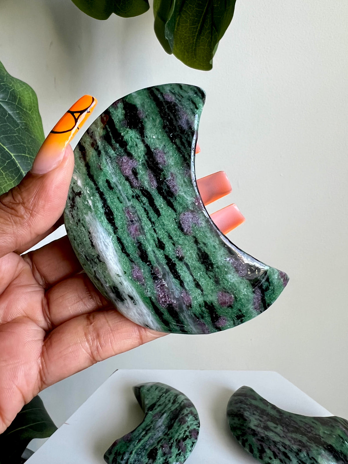 Ruby Zoisite Moons- LARGE