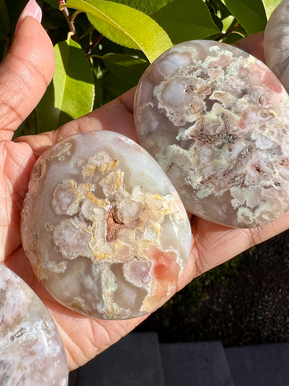 Flower Agate Palm Stone 🌸- Choose your style!